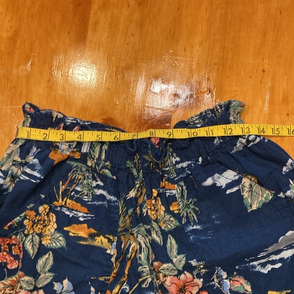 Tropical Print Paper Bag Style Pull On Shorts - Picture 9 of 11
